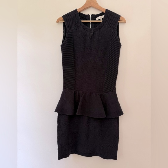 Sandro Black Sleeveless Peplum Mini Dress size 2 EUC - Picture 1 of 8